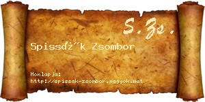 Spissák Zsombor névjegykártya